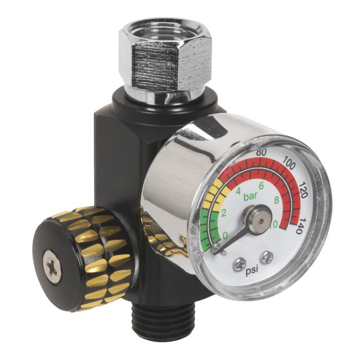 Sealey On-Gun Air Pressure Regulator/Gauge