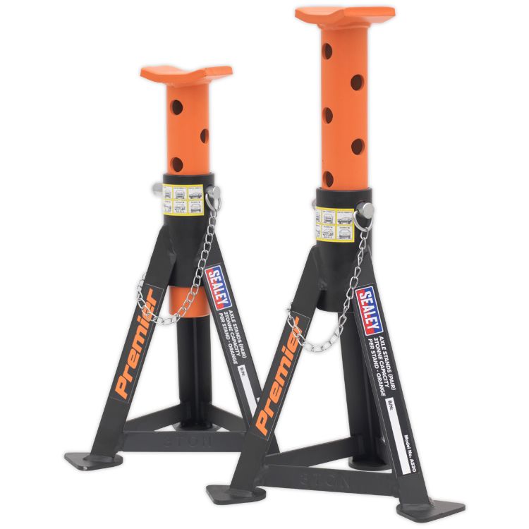 Sealey Axle Stands (Pair) 3 Tonne Capacity per Stand - Orange