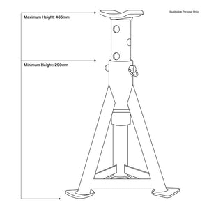 Sealey Axle Stands (Pair) 3 Tonne Capacity per Stand - Orange