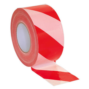 Sealey Hazard Warning Barrier Tape 80mm x 100M Non-Adhesive