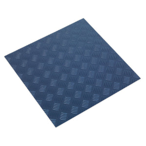 Sealey Vinyl Floor Tile, Peel & Stick Backing - Blue Treadplate - Pack of 16