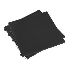 Load image into Gallery viewer, Sealey Polypropylene Floor Tile 400 x 400mm - Black Treadplate - Pack of 9
