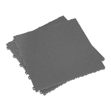 Load image into Gallery viewer, Sealey Polypropylene Floor Tile 400 x 400mm - Grey Treadplate - Pack of 9
