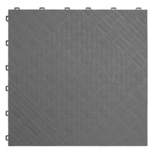 Load image into Gallery viewer, Sealey Polypropylene Floor Tile 400 x 400mm - Grey Treadplate - Pack of 9
