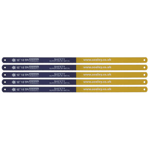 Sealey Hacksaw Blade 300mm (12") HSS Bi-Metal 18tpi - Pack of 5