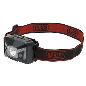 Sealey Head Torch 3W SMD & 2 Red LED 3 x AAA Cell, Auto-Sensor