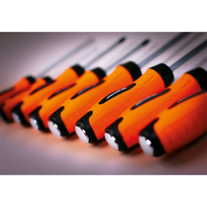 Sealey Screwdriver Set 8pc Hammer-Thru Hi-Vis Orange (Premier)