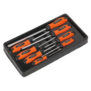 Sealey Screwdriver Set 8pc Hammer-Thru Hi-Vis Orange (Premier)