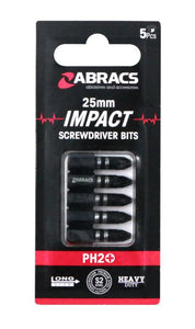 Abracs 25mm Impact Screwdriver Bit PH2 (5pc)