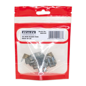 Sealey Automotive Blade Fuse MINI 3A - Pack of 50