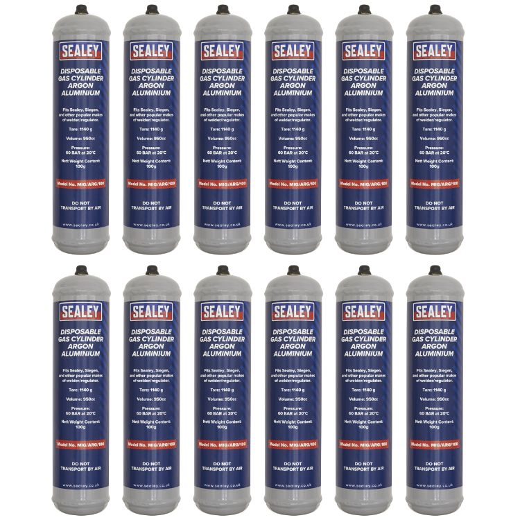 Sealey Gas Cylinder Disposable Argon 100g - Box of 12