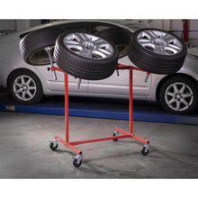 Load image into Gallery viewer, Sealey Alloy Wheel Painting/Repair Stand - 4-Wheel Capacity - Angled Cones
