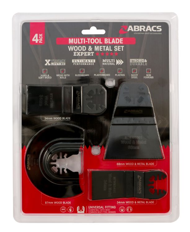 Abracs 4pc Multi-Tool Wood & Metal Set