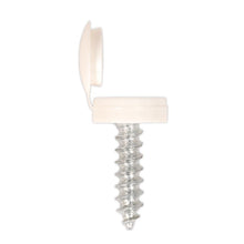 Load image into Gallery viewer, Sealey Numberplate Screw, Flip Cap 4.2 x 19mm White - Pack of 50
