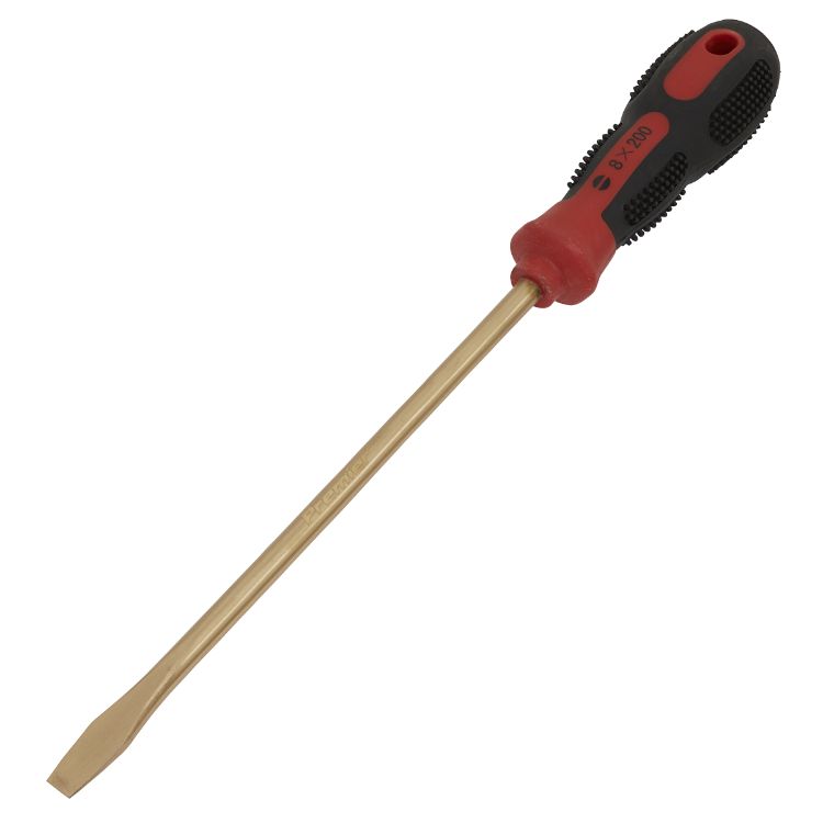 Sealey Screwdriver Slotted 8 x 200mm - Non-Sparking (Premier)