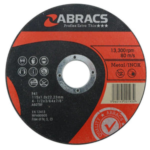 Abracs Proflex Extra Thin Cutting Disc 115mm x 1.6mm INOX
