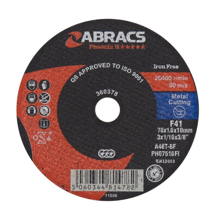 Abracs Phoenix II Extra Thin Cutting Disc 75mm x 1.6mm x 10mm