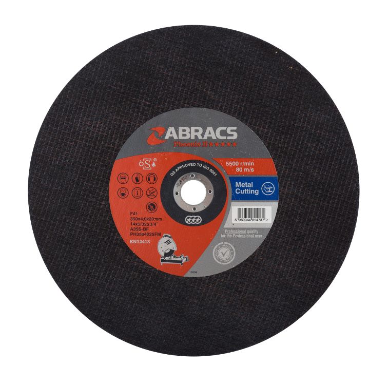 Abracs Phoenix II Cutting Disc 350mm x 4.0mm x 20mm Flat Metal