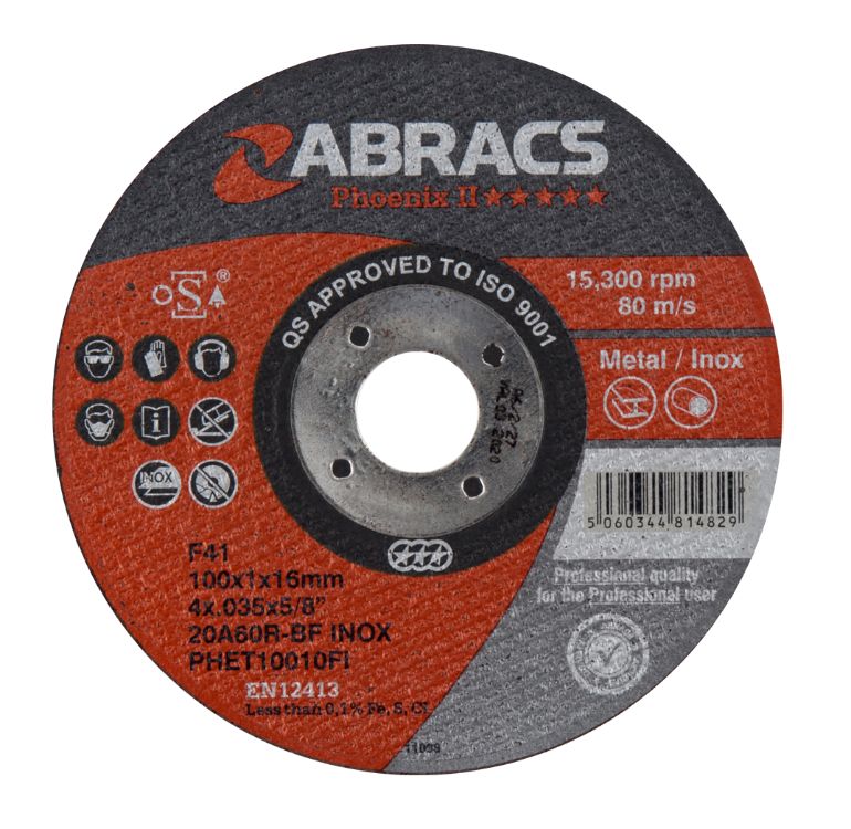 Abracs Phoenix II Extra Thin Cutting Disc 100mm x 1.6mm x 16mm