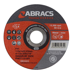 Abracs Phoenix II Extra Thin Cutting Disc 115mm x 1.0mm x 22mm