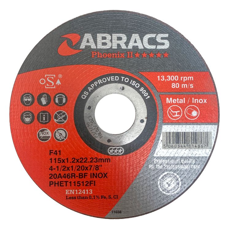 Abracs Phoenix II Extra Thin Cutting Disc 115mm x 1.2mm x 22mm