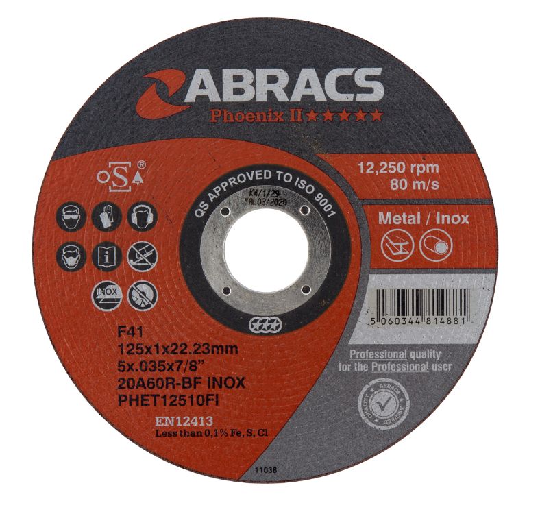 Abracs Phoenix II Extra Thin Cutting Disc 125mm x 1.0mm x 22mm