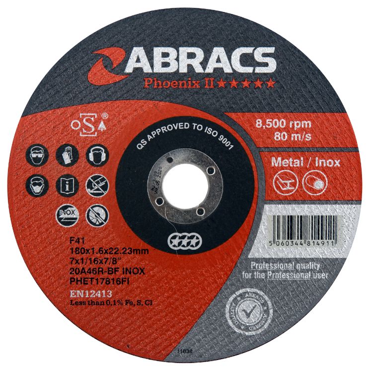 Abracs Phoenix II Extra Thin Cutting Disc 178mm x 1.6mm x 22mm