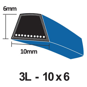 PIX X'Set 3L LawnMaster V-Belt - 10 x 6mm (3L300 - 3L490)