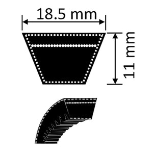PIX-Force Automotive Cogged V-Belt - AVX17 Section 18.5 x 11mm (AVX17X845 - AVX17X1450)