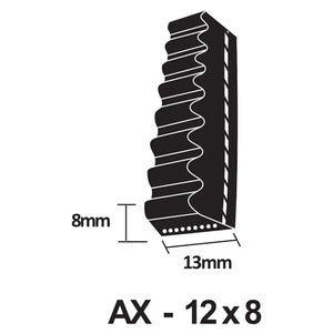 PIX X'Set Classical Cogged V-Belt - AX Section 13 x 8mm (AX50 - AX99)