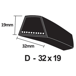 PIX X'Set Classical Wrapped V-Belt - D Section 32 x 19mm (D150 - D199)