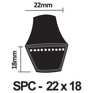 PIX X'Set Wrapped Wedge V-Belt - SPC Section 22 x 18mm (SPC3700 - SPC6800)