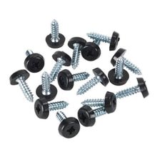 Load image into Gallery viewer, Sealey Numberplate Screw Plastic Enclosed Head 4.8 x 18mm Black - Pack of 50
