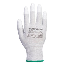 Load image into Gallery viewer, Portwest Antistatic PU Fingertip Glove Grey A198
