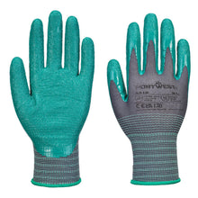 Load image into Gallery viewer, Portwest Grip 15 Nitrile Crinkle Glove Grey/Green A313 - Pack of 12 Pairs
