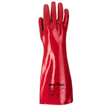 Load image into Gallery viewer, Portwest Grip 12 PVC Gauntlet 45cm Red A445
