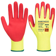 Load image into Gallery viewer, Portwest Vis-Tex HR Cut Glove Nitrile Yellow/Red A626
