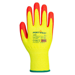 Portwest Vis-Tex HR Cut Glove Nitrile Yellow/Red A626