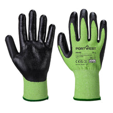 Load image into Gallery viewer, Portwest Green Cut Nitrile Foam Glove Green/Black A645
