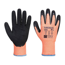 Load image into Gallery viewer, Portwest Vis-Tex Winter HR Cut Glove Nitrile Orange/Black A646

