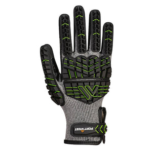 Portwest VHR15 Nitrile Foam Impact Glove Black/Green A755