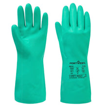 Load image into Gallery viewer, Portwest Nitrosafe Chemical Gauntlet Green A810
