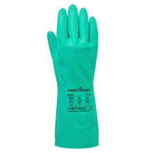 Load image into Gallery viewer, Portwest Nitrosafe Chemical Gauntlet Green A810
