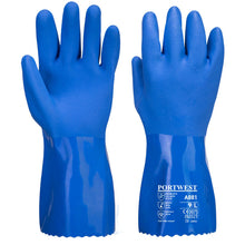 Load image into Gallery viewer, Portwest Marine Ultra PVC Chemical Gauntlet Blue A881
