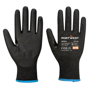 Portwest LR15 Nitrile Foam Touchscreen Glove Black AP34 - Pack of 12 Pairs
