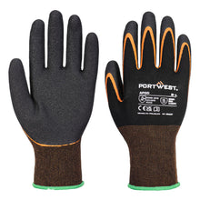 Load image into Gallery viewer, Portwest Grip 15 Nitrile Double Palm Glove Black/Orange AP35
