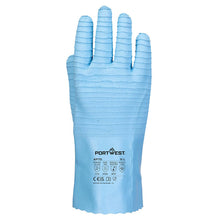 Load image into Gallery viewer, Portwest FD Chemical B Latex Gauntlet Blue AP75
