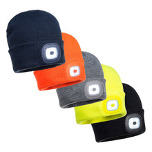 Load image into Gallery viewer, Portwest Beanie USB Rechargeable LED Head Light B029
