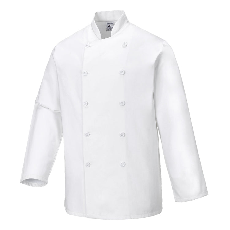 Portwest Sussex Chefs Jacket L/S White C836