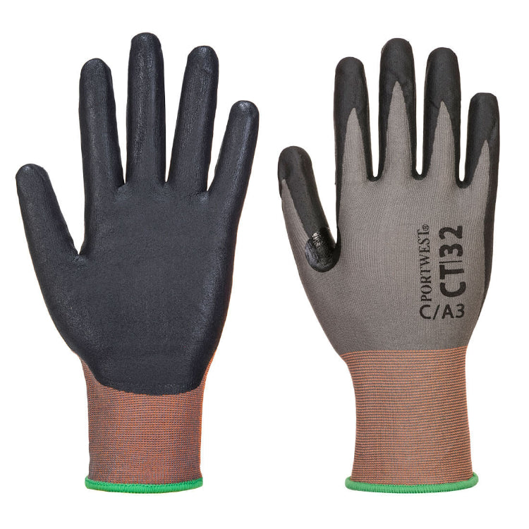 Portwest CT Cut C18 Nitrile Glove Grey/Black CT32